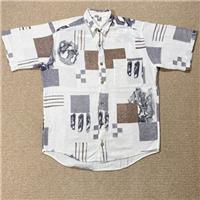 VINTAGE 90s Shirt Mens Medium 90s Oversized Textured Geometric Abstract Art - M Regular