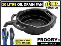 10 LITRE WIDE OIL DRAIN PAN BRAKE CLUTCH FLUID LUBRICANT UNDER VEHICLE CONTAINER