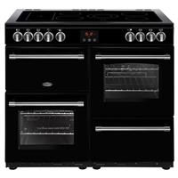 Belling Farmhouse 100cm Range Cooker Five Ceramic Cooking Zones Black 100E