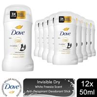 Dove Women Invisible Dry Anti-Perspirant Deo Stick w/ 72H Protection 50ml, 12 Pk
