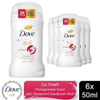 Dove Women Go Fresh Anti-Perspirant Deo Stick with 72H Protection 50ml, 6 Pk