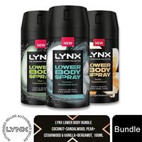 Lynx Lower Body Spray Bundle Coconut Sandal |Pear Cedar |Vanilla Bergamot 100ml