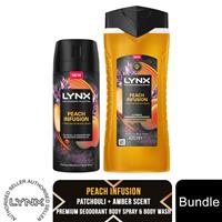 Lynx Fine Fragrance Peach Infusion Bundle Body Spray and Body Wash for Men