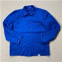 VINTAGE French Work Jacket Mens Small Blue Chore Snap Overshirt Workwear Euro - S Regular