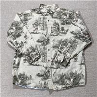 Woods & Water Deer Shirt Mens Medium Relaxed Fit Animal Print Hunting Landscape - M Regular
