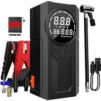 10000mAh Car Jump Starter Battery Booster Charger + Air Compressor inflator pump