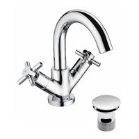 Bristan Bathroom Basin Tap Mixer Chrome Ceramic Disc Turn Waste Contemporary