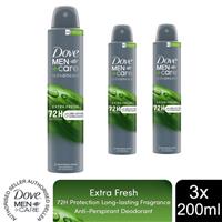 3x Dove Anti-Perspirant Men+Care Advanced Extra Fresh 72H Protection Deo, 200ml
