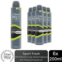 6x Dove Anti-Perspirant Men+Care Advanced Sport Fresh 72H Protection Deo, 200ml