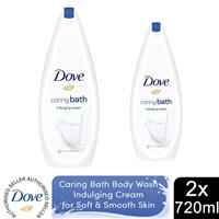 Dove Caring Bath Indulging Cream For Soft & Smooth Skin 720ml, 2 Pack
