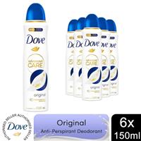 6x Dove Anti-Perspirant Advanced Care Original 72H Deodorant for Women, 150ml
