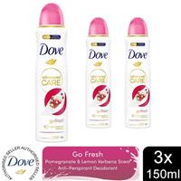 3xDove Anti-Perspirant Advanced Go Fresh Pomegranate & Lemon Deo for Women,150ml