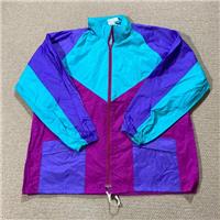 Vintage Waterproof Jacket Mens XL Neon Multi Festival Rain Anorak Pac a Mac - XL Regular