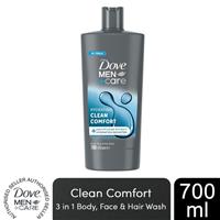 Dove Men+Care 3-in-1 Body, Face & Hair Wash Hydrating Clean Comfort, 700ml