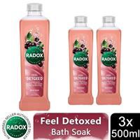Radox 100% Nature Inspired Fragrance Bath Soak, Feel Detoxed, 3 Pack, 500ml