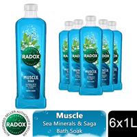 Radox Mineral Therapy Bath Soak Muscle Soak with Sea Minerals & Sage Scent, 6x1L