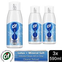 Cif Infinite Clean All in One Cleaner Reload Lotus & Mineral Salt, 3 Pk of 590ml