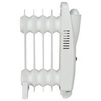 Oil Filled Radiator Electric Portable Compact Freestanding White Plug-In 500W