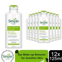 Simple Kind to Skin Eye Make-up Remover for Sensitive Skin 125ml, 12 Pack