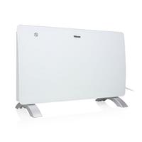 Electric Panel Heater Glass Freestanding White Adjustable Thermostat 1000W