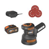 Worx 20V PowerShare Cordless Brushless 125mm Rotary Sander 4.0Ah Battery WX823