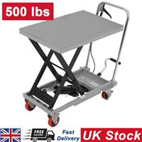 500lbs/227kg Hydraulic Lift Table Cart Manual Single Scissor 28.5" Lifting Grey