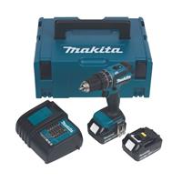 Makita Combi Drill DHP485STJ Cordless Powerful 18V 2 x 5.0Ah Li-Ion Case Charger