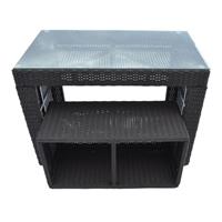 Hot Tub Bar And Stool Set Straight Outdoor Brown Rattan Furniture Durable
