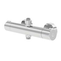 Bathroom Shower Mixer Push Button Exposed Valve Zinc Alloy Thermostatic Chrome