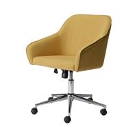 Arvor Office Chair Yellow Linen Effect Adjustable (H)945mm (W)620mm (D)640mm