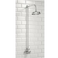 Rigid Riser Shower Fixed Head Thermostatic Traditional Chrome Scudo Victoria