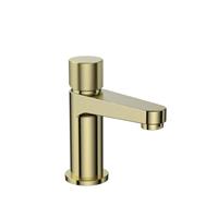 Koko Mini Basin Tap Mono Mixer Brushed Brass Finish Modern Style Fluted Handle