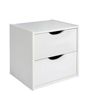 Hartnett Bedside Cabinet Chest 2 Drawer White Modern (H)435 (W)450 (D)388mm