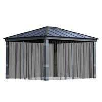 Dallas Gazebo Netting Curtains Grey Lightweight Pack of 4 (L)2120 (W)4090mm