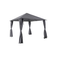 Gazebo Tent Grey Square Water-Repellent 4 Curtains Sturdy (H) 2.7(W) 3(D) 3m