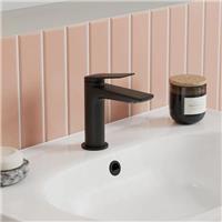 Britton Greenwich Basin Mono Mixer Tap Matt Black Finish Modern Style Bathroom