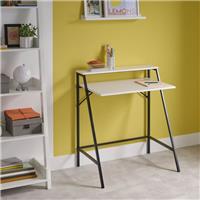 Manera Two Shelf Desk Matt White Compact MDF Durable (H)840 (W)740 (D)515mm