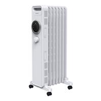 Oil Filled Radiator Electric White Portable 3 Heat Settings 7 fins 1500W