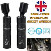 14mm and 16mm Spark Plug Socket Wrench 12 Point Magnetic Thin Wall Tool UK