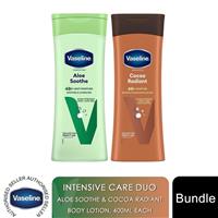Vaseline Intensive Care Duo Body Lotion Aloe Soothe & Cocoa Radiant, 400ml Each