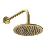 Britton Hoxton Shower Head and Arm 200mm Brushed Brass Wall Mounted Modern Style