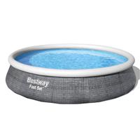 Bestway Garden Pool Inflatable Family Round Grey With Pump (L) 396 x (H) 84cm