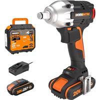 Worx 20V 1/2 13mm Brushless Impact Wrench WX272 2 x 20V 2AH Battery and Charger