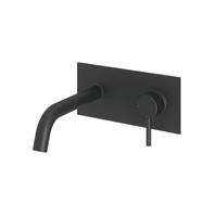 Bath Filler Tap Mixer Matt Black Round Wall Mounted Single Lever Bathroom