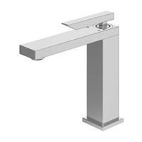 Bathroom Basin Tap Mono Mixer Chrome Medium Square Waste Single Lever Faucet