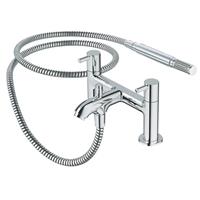 Bath Filler Tap Shower Mixer Hand Held Set Chrome Dual Lever Rectangular Head