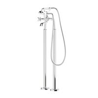 Bath Filler Tap Mono Mixer With Hand Held Set Chrome Floor Mounted Cross Head