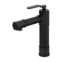 Bathroom Basin Tap Mono Mixer Tall Black Single Lever Clicker Waste Modern
