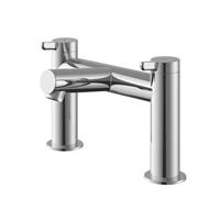 Swirl Bath Filler Tap Mixer Chrome Dual Lever 1/4 Turn Bathroom Modern Faucet