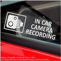 5 x Stickers In Car Camera Recording Warning Signs CCTV Van Taxi Mini Cab 30x87